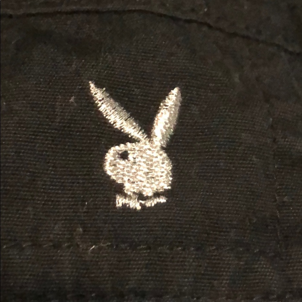 Black Vintage Playboy Bomber Jacket Sz L